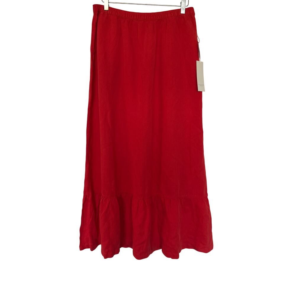 NWT Calypso St. Barth Vintagelook Linen Blend Ruffle Maxi, L